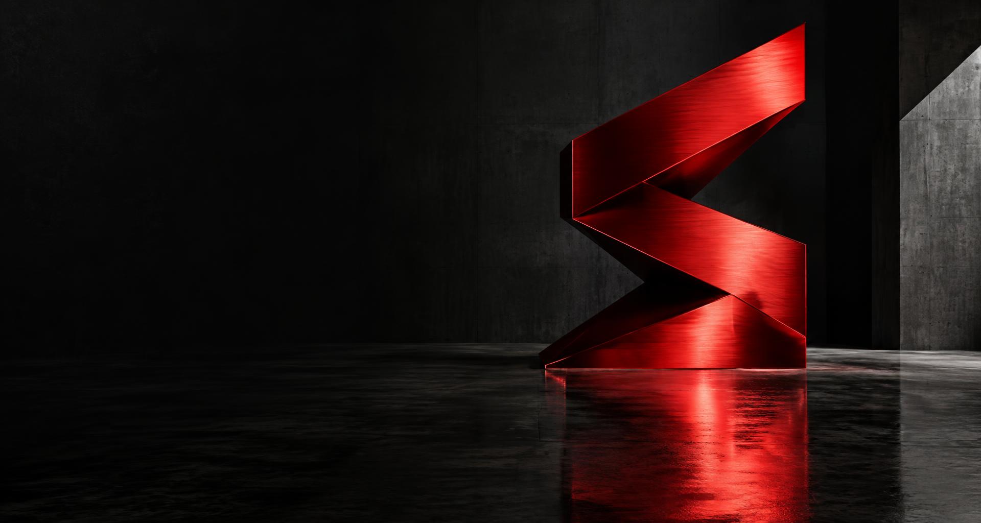 Abstrakte rote Elevate-Skulptur – illustratives Platzhaltermotiv